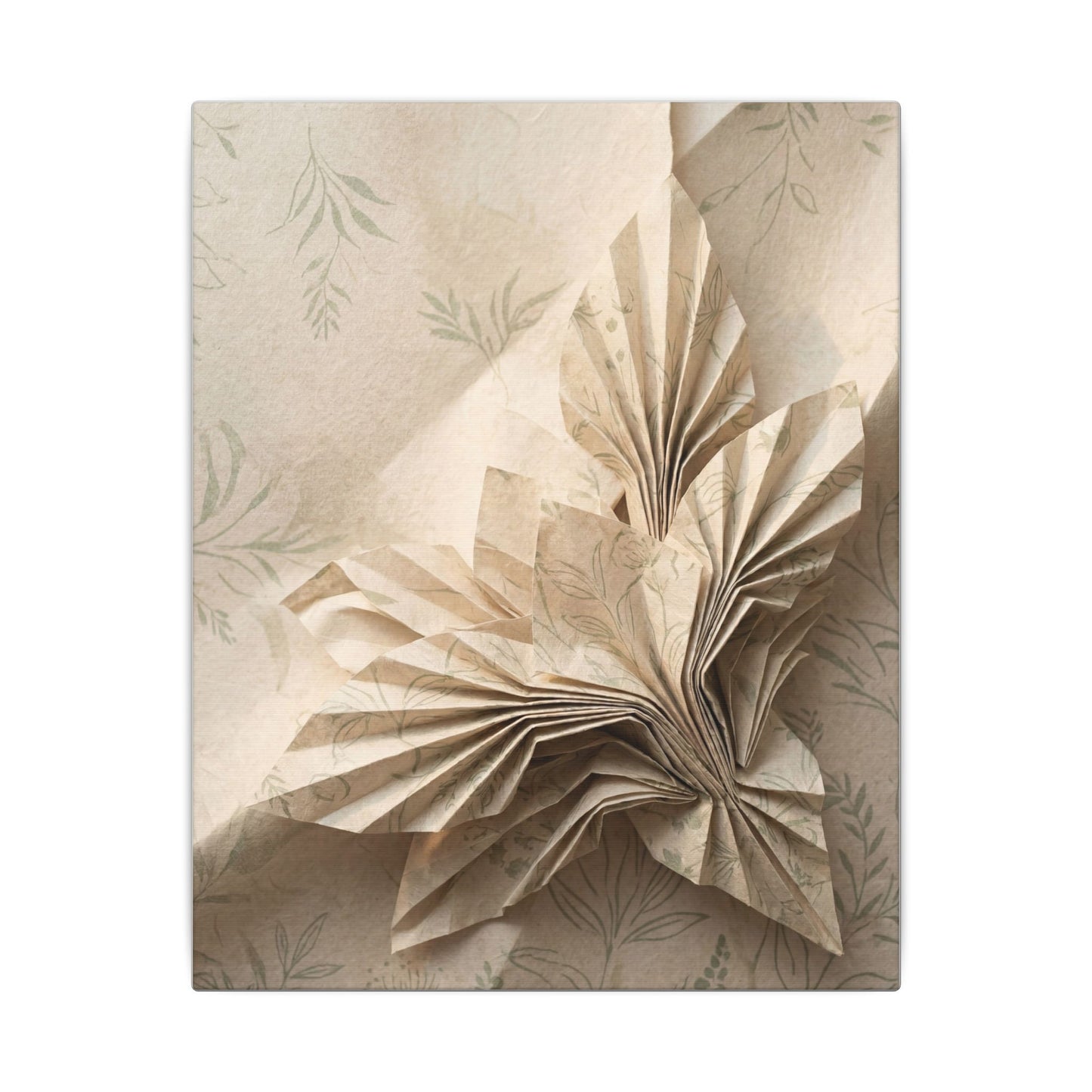 Paper Fold Summer Canvas Art | Japandi Neutral Design