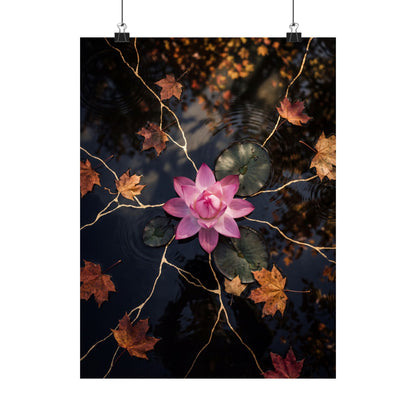 Dappled Lotus Flower Wall Art Print - Kintsugi Ma