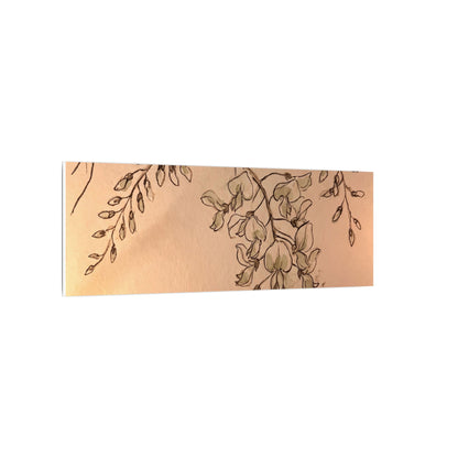 Japandi Wisteria in Candlelight | Minimal Line Canvas Art