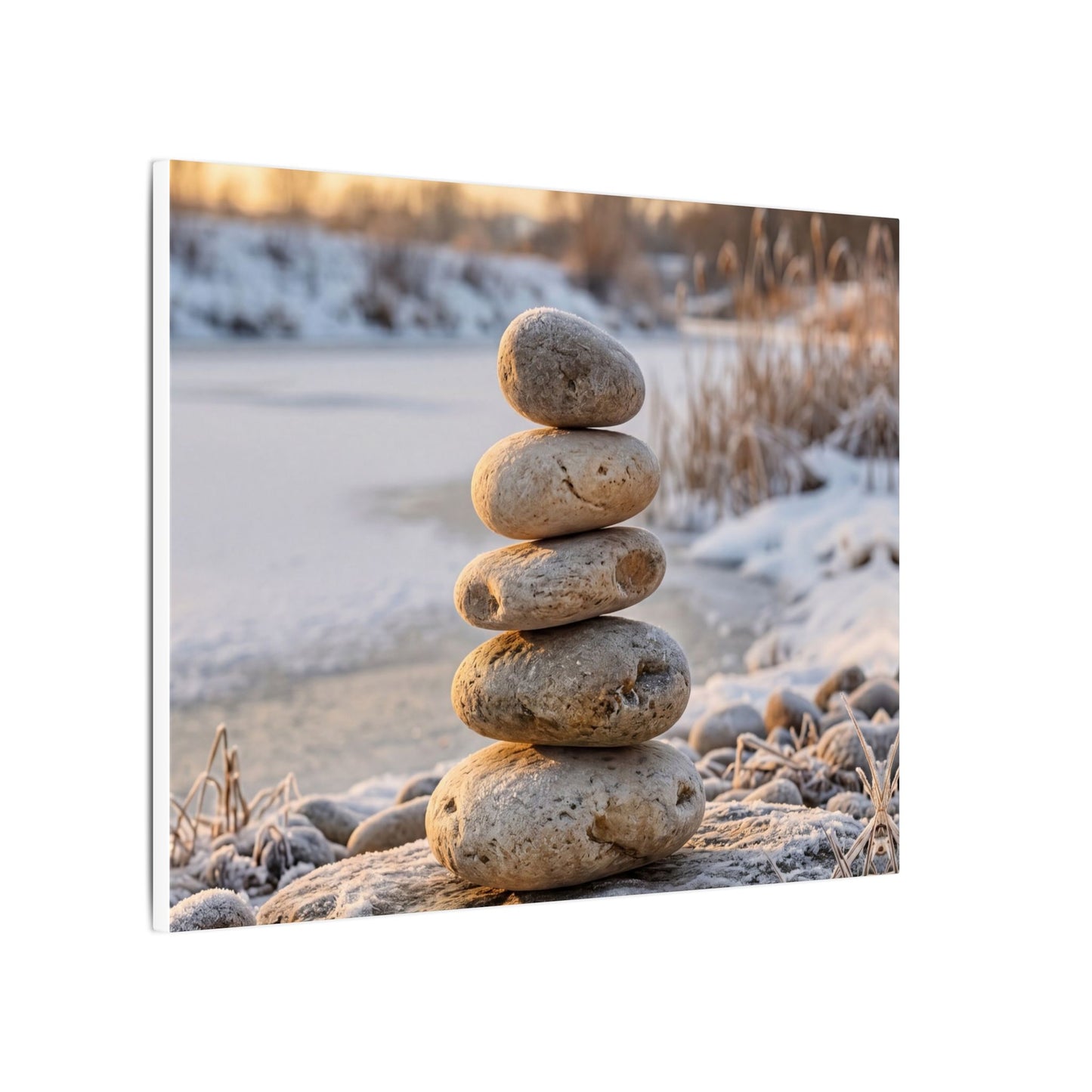 Ma River Stones Canvas Art - Japandi Japanese Pattern