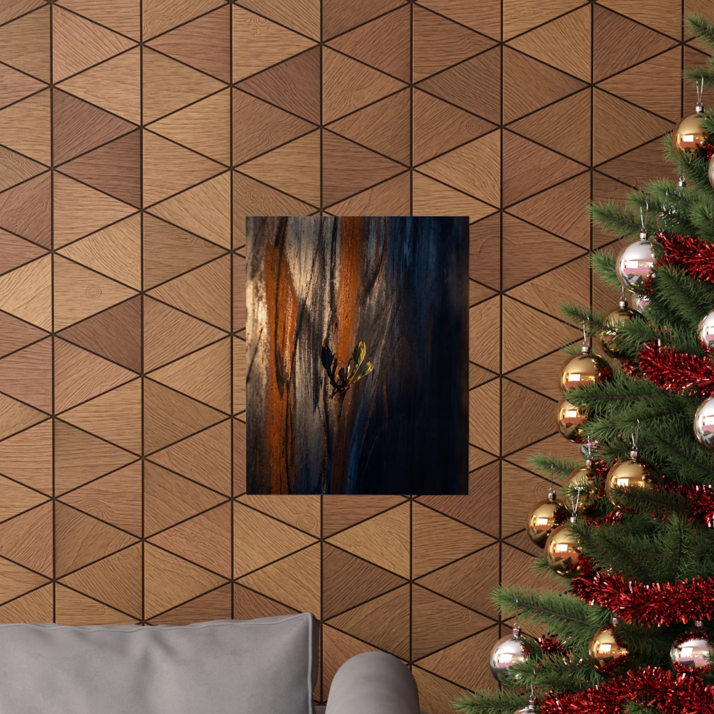 Rust Patina Spring Wall Art Print | Dark Japandi Sophisticated Design