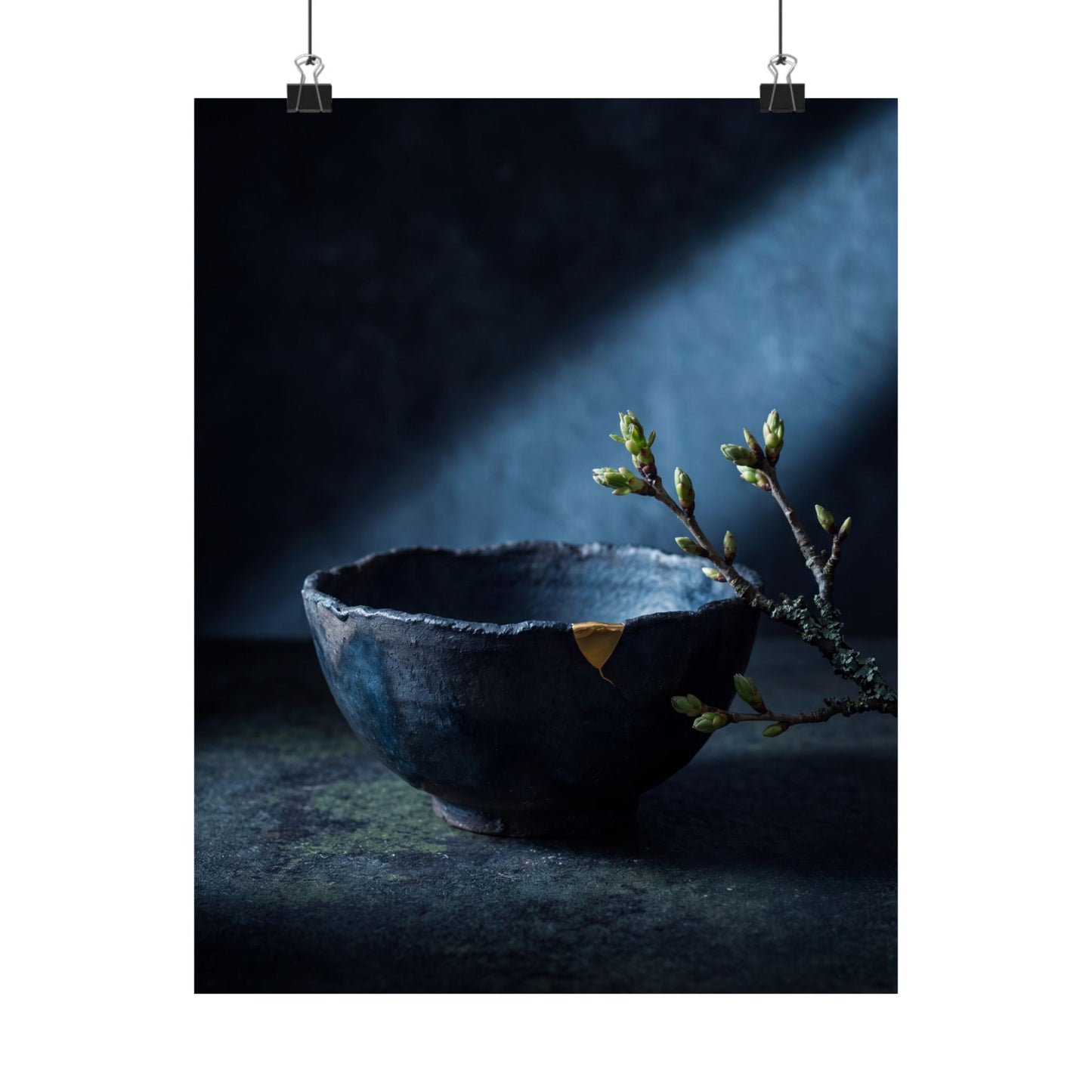 Moonlight Ceramic Bowl Wall Art Print - Dark Japandi Datsuzoku Art Print