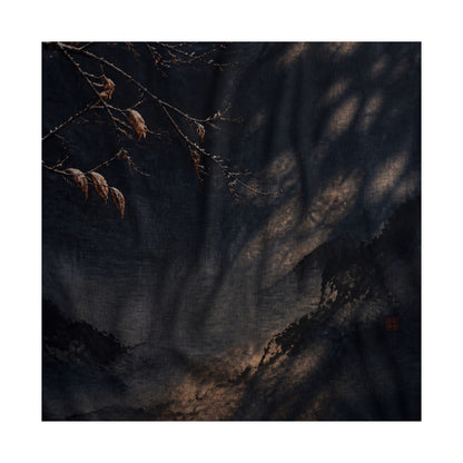 Winter Silk Drape Charcoal Ink Wall Art Print | Sophisticated Decor