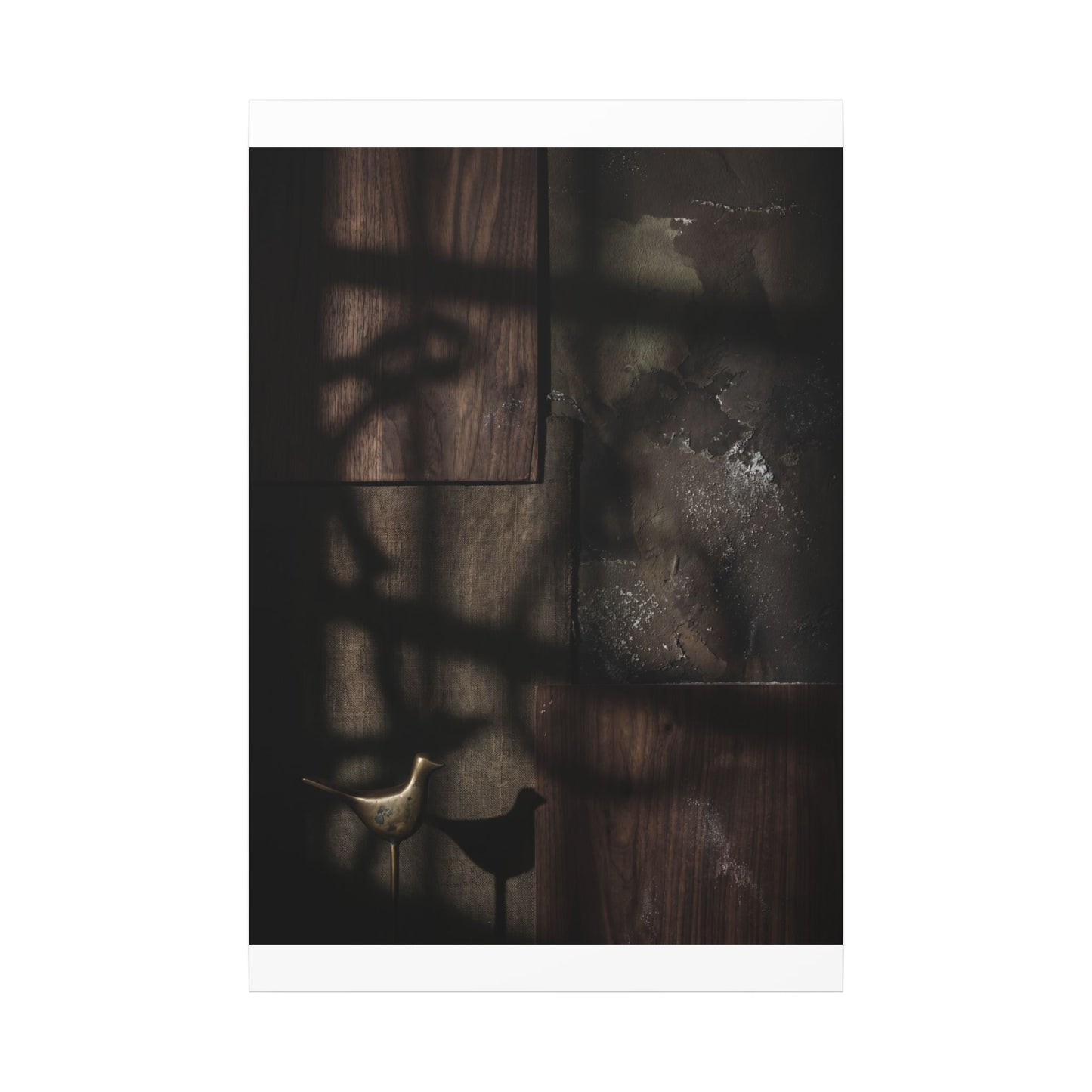 Dark Japandi Shadow Play in Candlelight | Dark Texture Canvas Art
