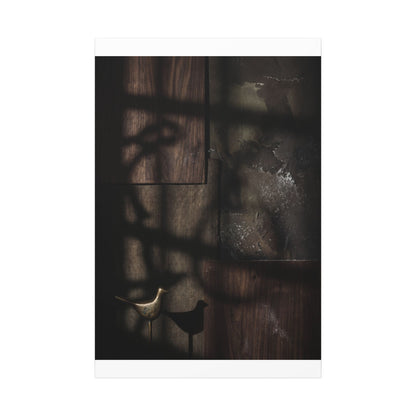 Dark Japandi Shadow Play in Candlelight | Dark Texture Canvas Art