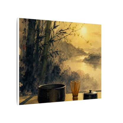 Tea Ceremony Sumi E Canvas Art | Contemplative Zen Art