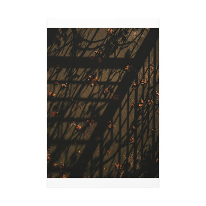 Shadow Play Canvas Art | Autumn Dark Japandi Moody Minimal Art