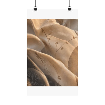 Silk Drape Winter Wall Art Print | Japandi Cozy Design