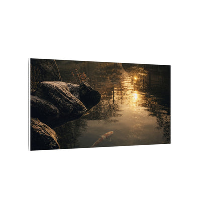 Winter Koi Pond Shadow Zen Canvas Art | Bold Decor