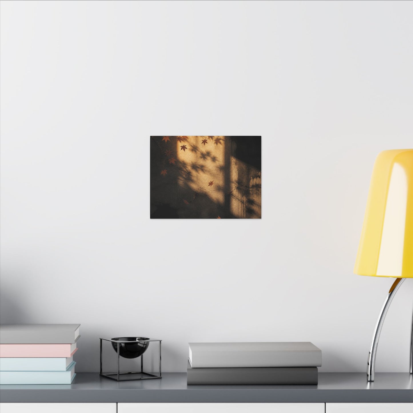 Shadow Play Canvas Art | Autumn Dark Japandi Charcoal Ink Art