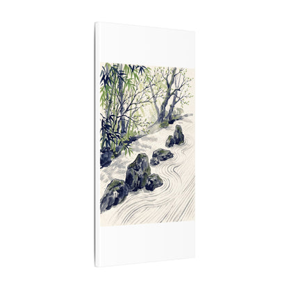Dappled Rock Garden Canvas Art - Zen Mono No Aware