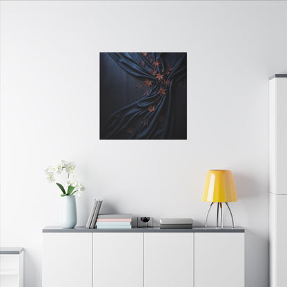 Silk Drape Autumn Canvas Art | Dark Japandi Sophisticated Design