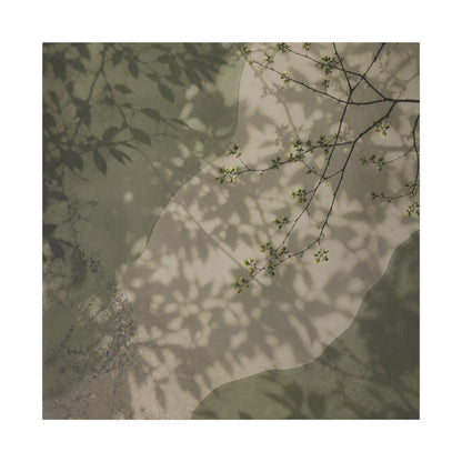 Neutral Shadow Play Canvas Art - Japanese Pattern Japandi