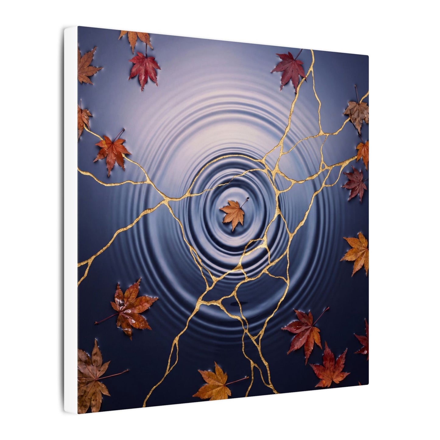 Kintsugi Water Ripple in Dawn | Gold Vein Canvas Art