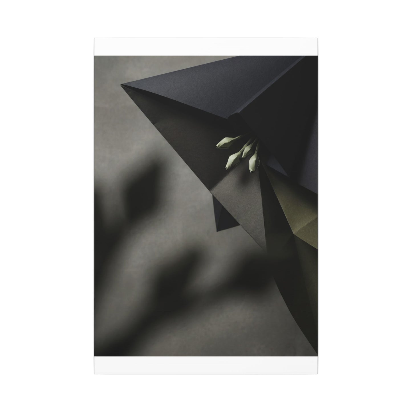 Paper Fold Moody Minimal Canvas Art | Luxurious Dark Japandi Art