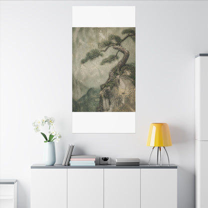 Fukinsei Pine Tree Canvas Art - Japandi Texture
