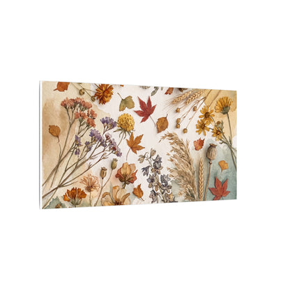Dried Flowers Canvas Art | Autumn Japandi Watercolor Art