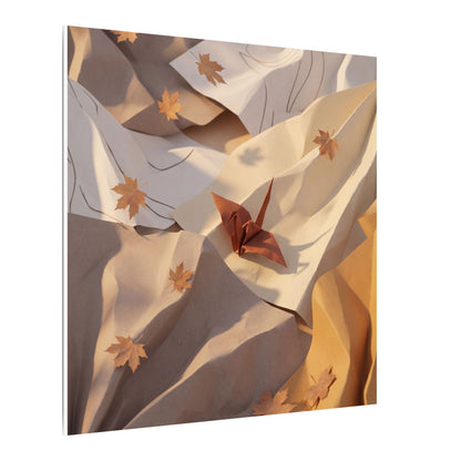 Autumn Paper Fold Minimal Line Canvas Art | Cozy Decor