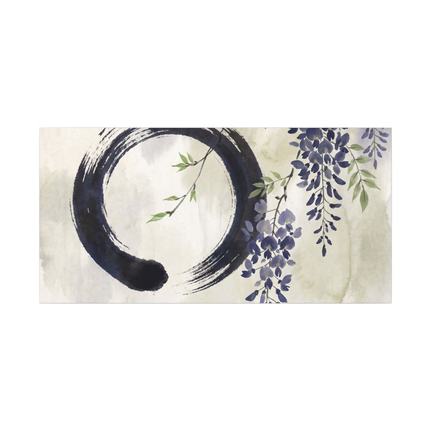 Wisteria Enso Canvas Art | Serene Zen Art