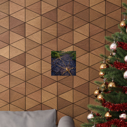 Cracked Earth Crackle Gold Wall Art Print | Beautiful Kintsugi Art