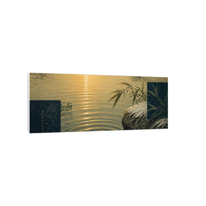 Zen Water Ripple in Golden Hour | Ukiyo E Inspired Canvas Art