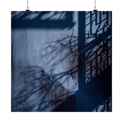 Sophisticated Shadow Play Wall Art Print - Moody Minimal Dark Japandi