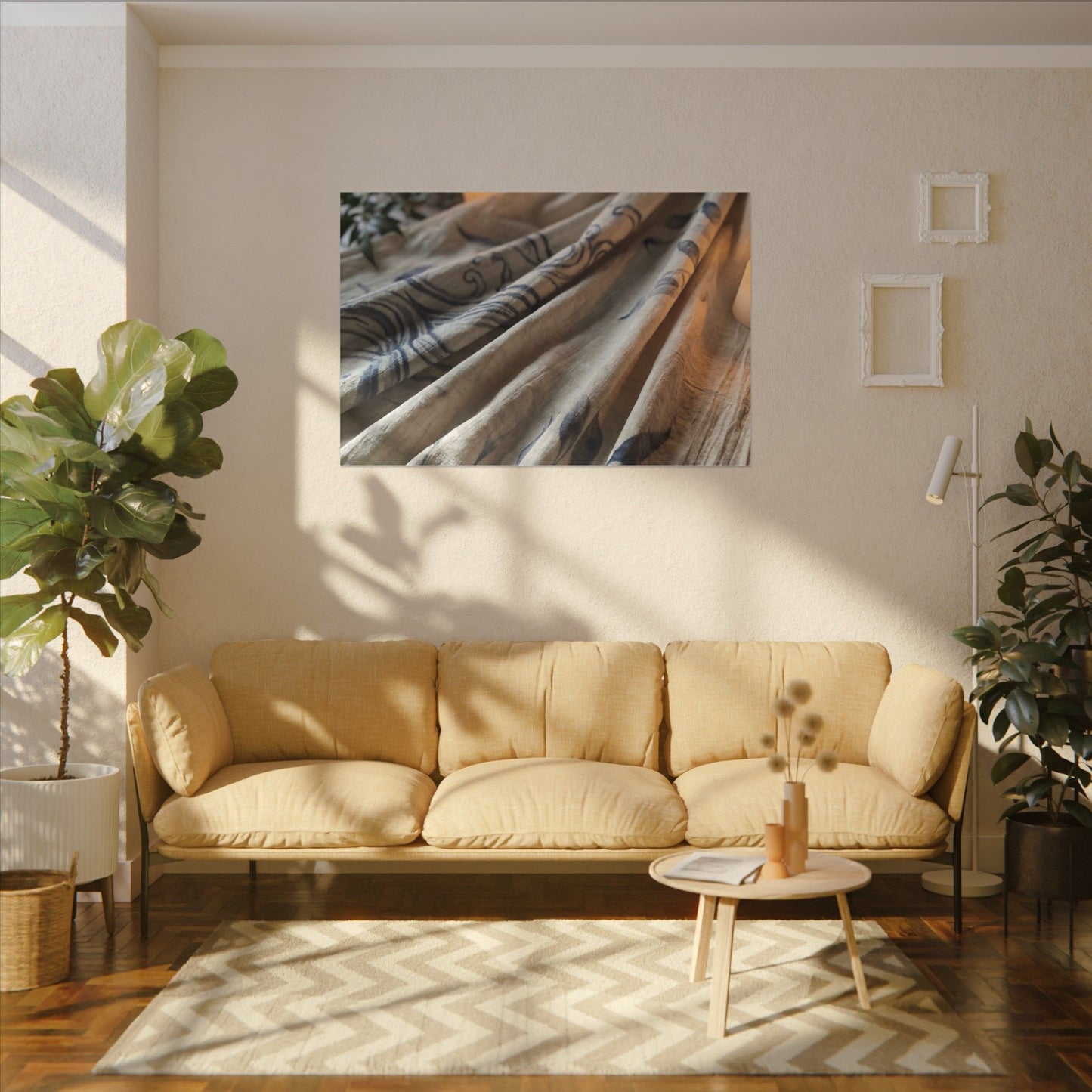 Fukinsei Silk Drape Canvas Art - Japandi Japanese Pattern
