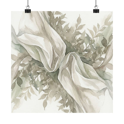 Silk Drape Watercolor Wall Art Print | Elegant Japandi Art Art Print