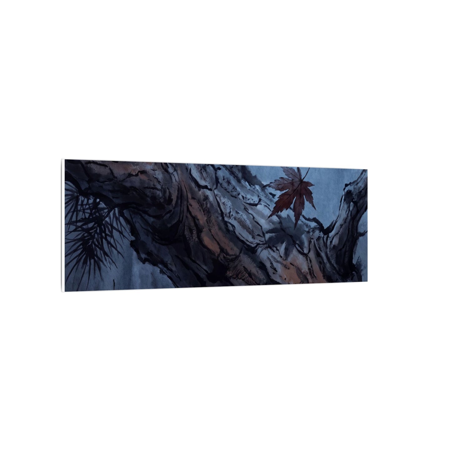 Atmospheric Pine Tree Canvas Art - Shadow Zen Dark Japandi