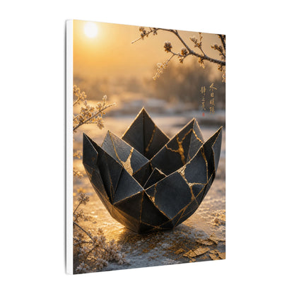 Kintsugi Paper Fold in Golden Hour | Gold Repair Canvas Art