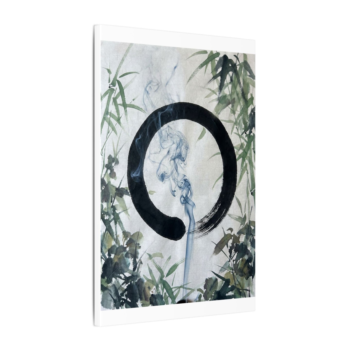 Zen Incense Smoke in Moonlight | Enso Canvas Art