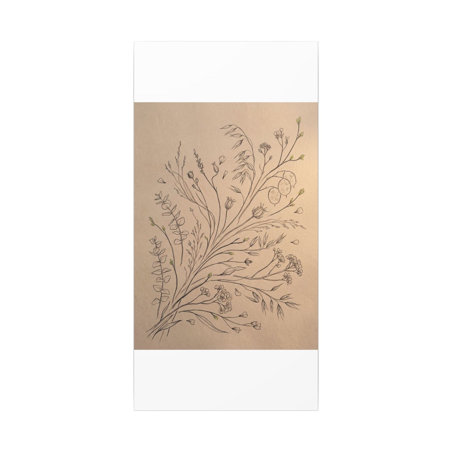 Dried Flowers Canvas Art | Spring Japandi Minimal Line Art
