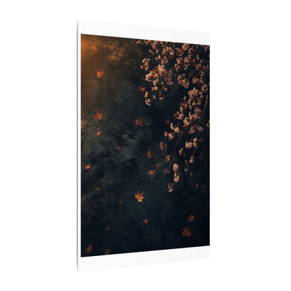 Golden Hour Cherry Blossom Canvas Art - Dark Japandi Kanso