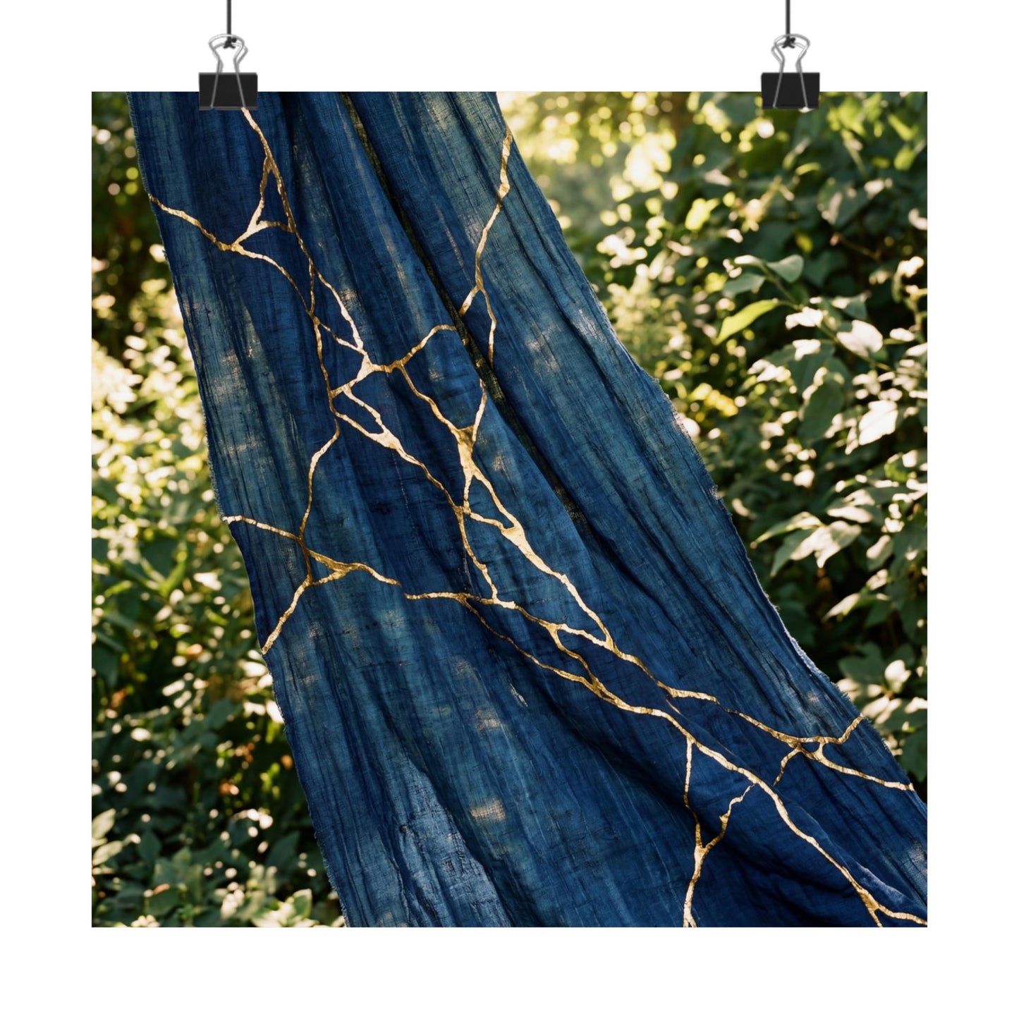 Silk Drape Wall Art Print | Summer Kintsugi Gold Repair Art Art Print