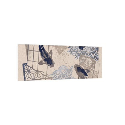 Earthy Koi Pond Canvas Art - Japanese Pattern Japandi