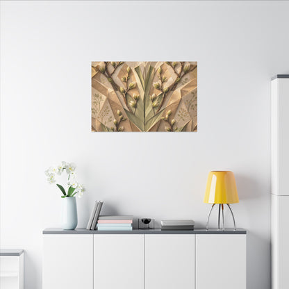 Kanso Paper Fold Canvas Art - Japandi Japanese Pattern