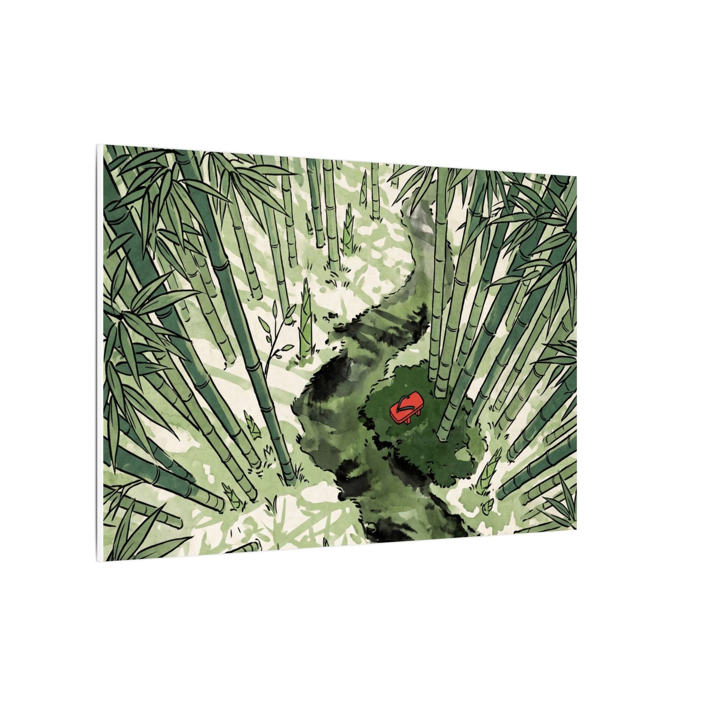 Peaceful Bamboo Grove Canvas Art - Ukiyo E Inspired Zen