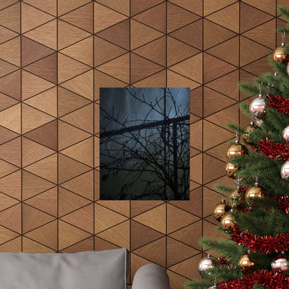 Shadow Play Winter Wall Art Print | Dark Japandi Luxurious Design