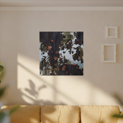 Rust Patina Charcoal Ink Canvas Art | Sophisticated Dark Japandi Art