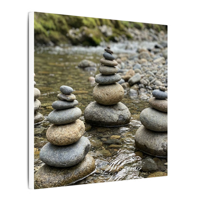 Zen River Stones in Dawn | Karesansui Canvas Art