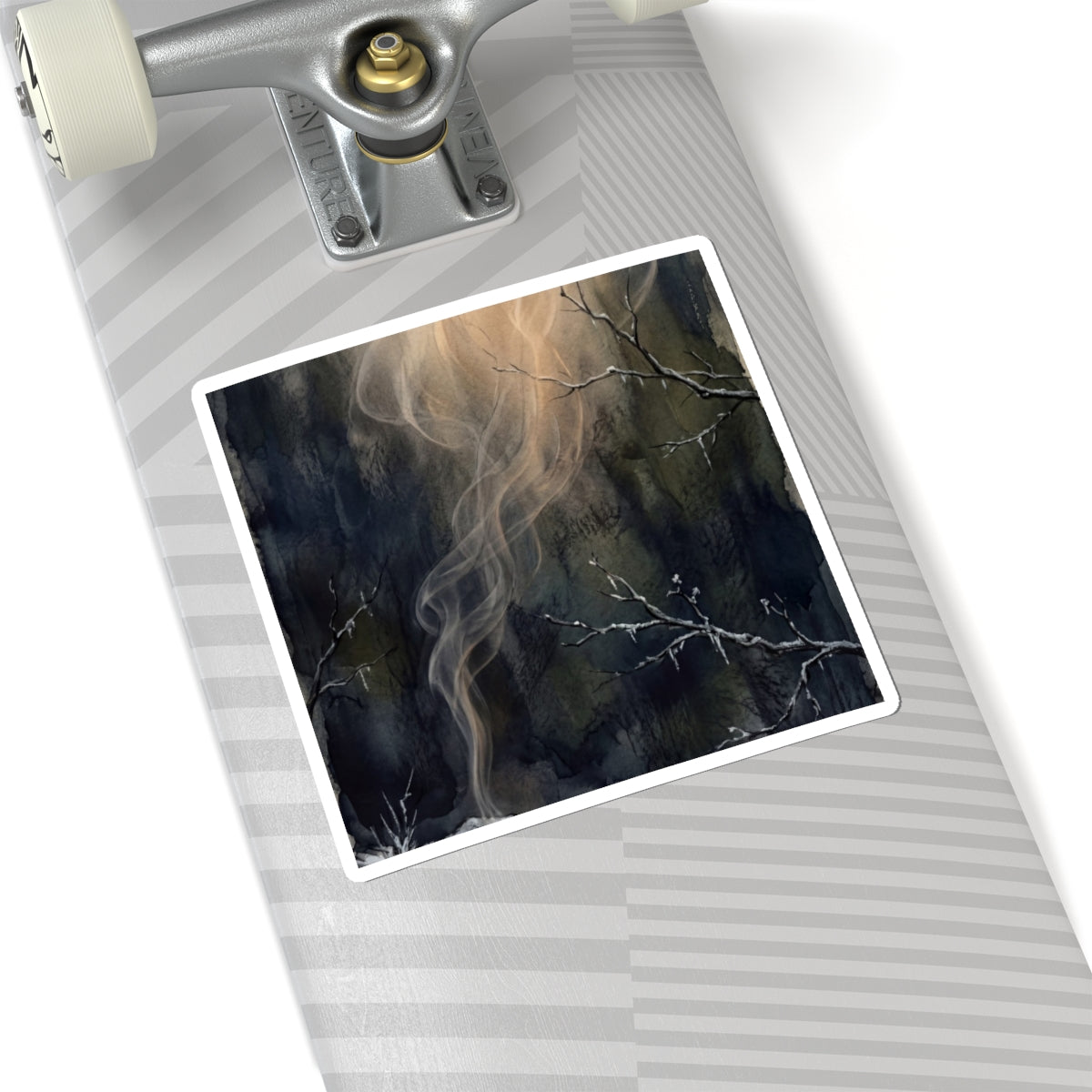 Ma Incense Smoke Sticker - Dark Japandi Charcoal Ink