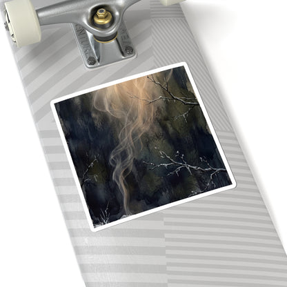 Ma Incense Smoke Sticker - Dark Japandi Charcoal Ink
