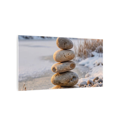 Ma River Stones Canvas Art - Japandi Japanese Pattern