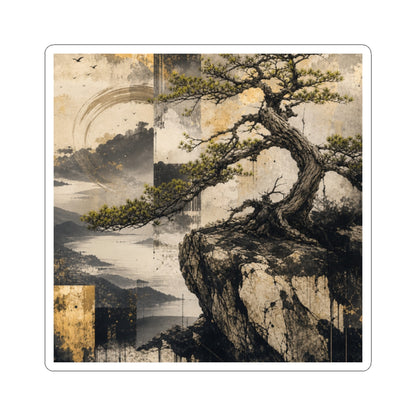 Spring Pine Tree Japanese Pattern Sticker | Neutral Decor