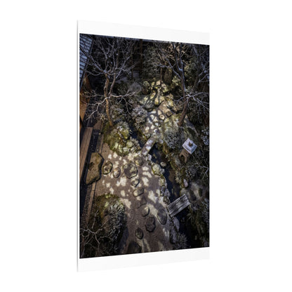 Moonlit Garden Japanese Pattern Canvas Art | Elegant Japandi Art