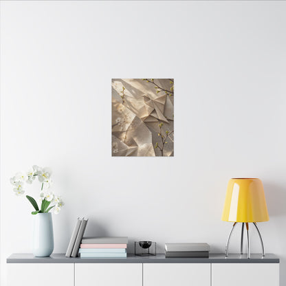 Golden Hour Paper Fold Canvas Art - Japandi Fukinsei