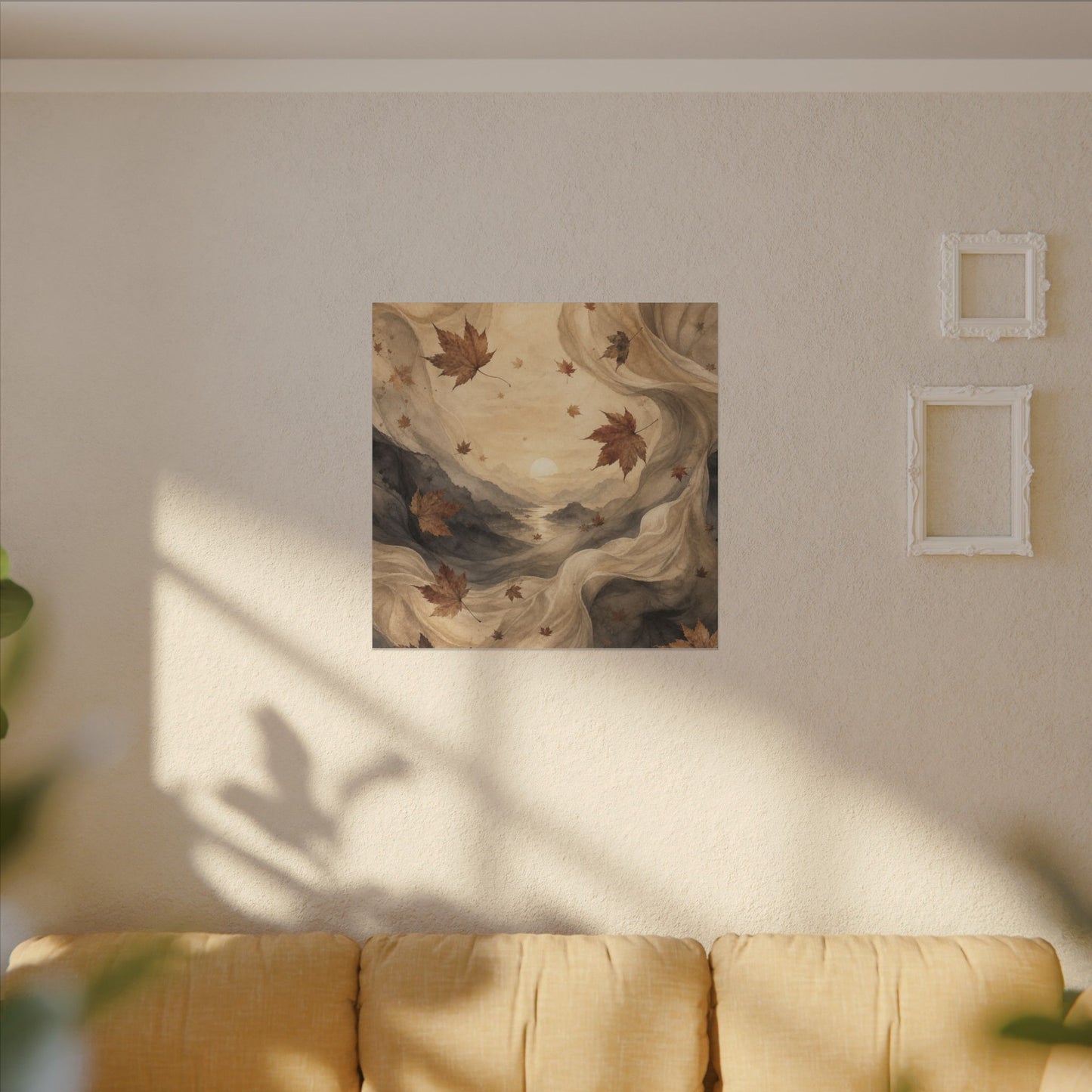 Autumn Silk Drape Watercolor Canvas Art | Earthy Decor