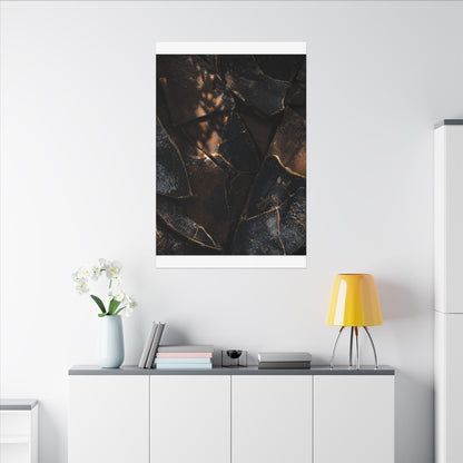 Fukinsei Broken Pottery Canvas Art - Dark Japandi Dark Texture