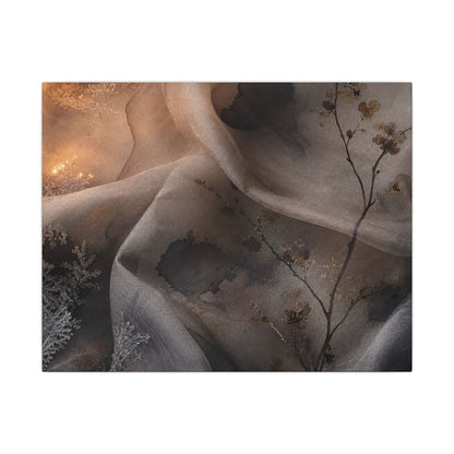 Japandi Silk Drape in Candlelight | Watercolor Canvas Art