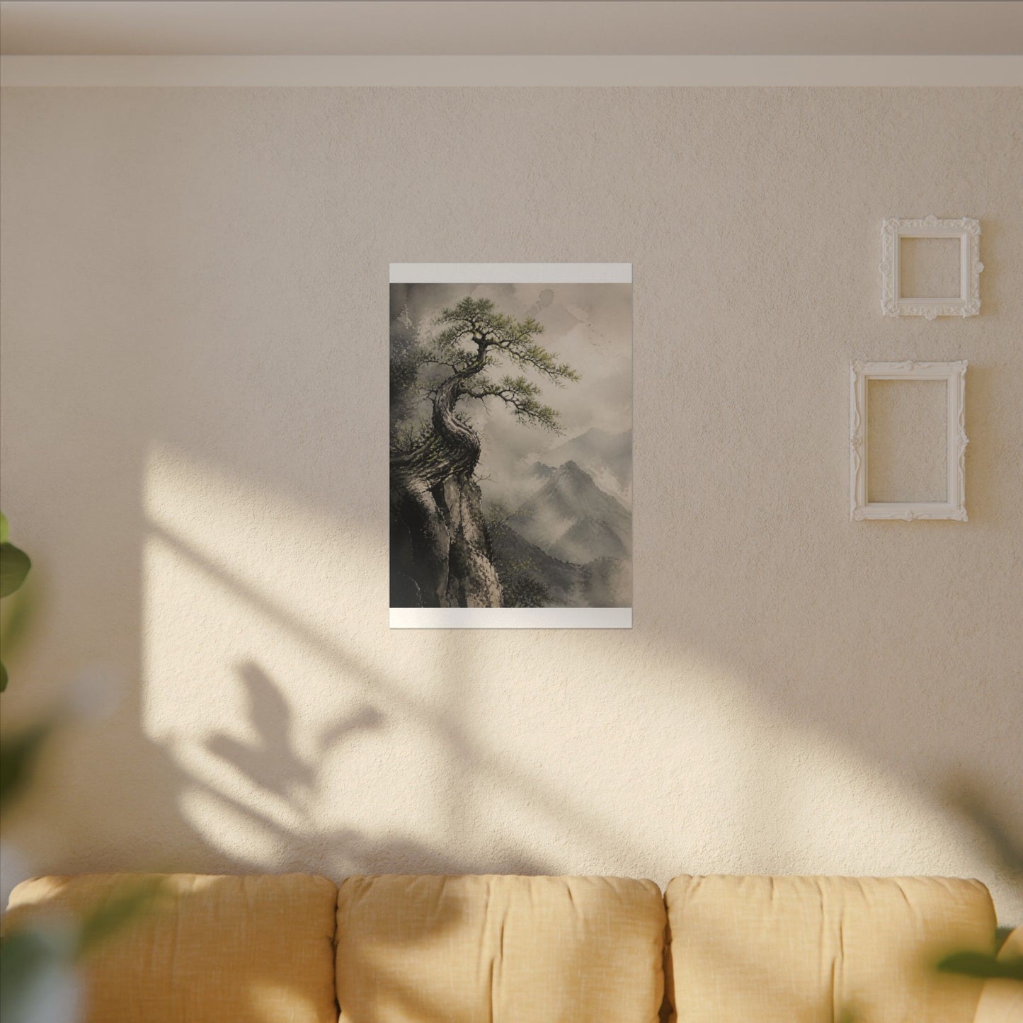 Spring Pine Tree Watercolor Canvas Art | Warm Decor